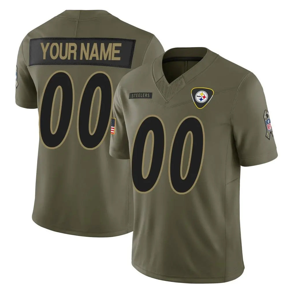 Tuec Custom P.Steelers Olive 2025 Salute To Service Limited Home Game Any Name & Numbers Stitched Jerseys