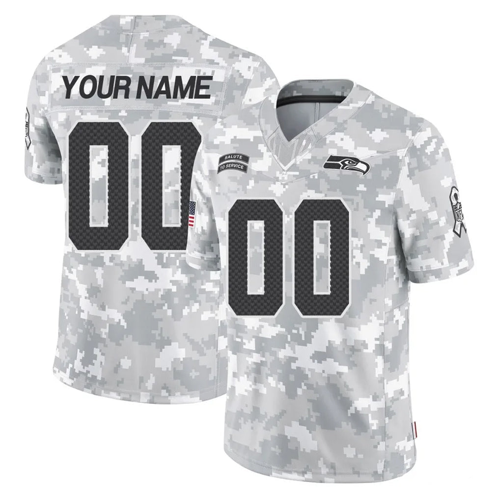 Tuec Custom S.Seahawks Arctic Camo Limited Salute To Service Home Game Any Name & Numbers Stitched Jerseys