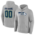 Tuec Custom S.Seahawks Gray LOGO Pullover Hoodies Game Any Name & Numbers Stitched Jerseys