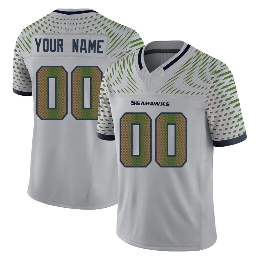 Tuec Custom S.Seahawks Grey Limited 2025 Rivalries Collection Home Game Any Name & Numbers Stitched Jerseys