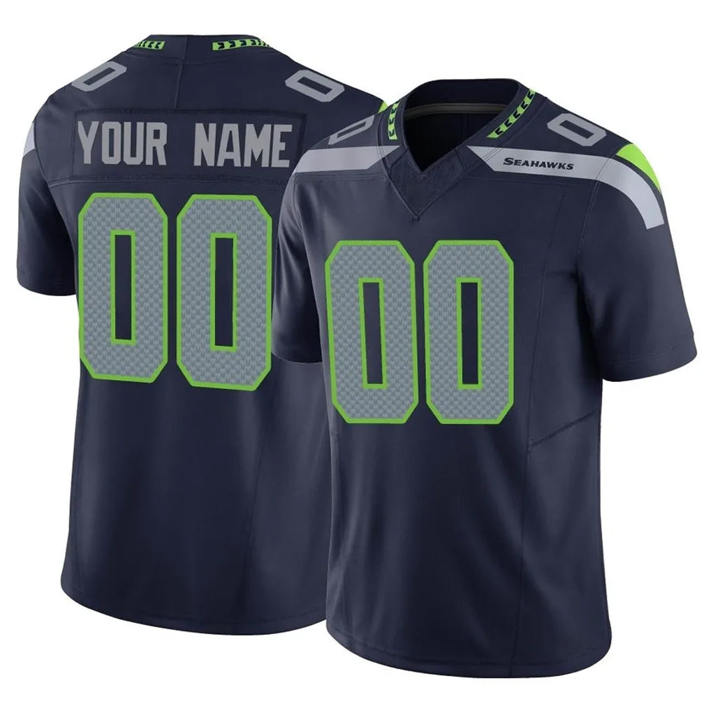 Tuec Custom S.Seahawks Navy Limited Vapor F.U.S.E. Home Game Any Name & Numbers Stitched Jerseys