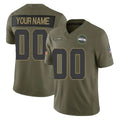 Tuec Custom S.Seahawks Olive 2025 Salute To Service Limited Home Game Any Name & Numbers Stitched Jerseys
