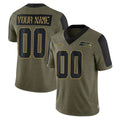 Tuec Custom S.Seahawks Olive Salute To Service Limited Game Any Name & Numbers Stitched Jerseys