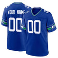 Tuec Custom S.Seahawks Royal Throwback Home Game Any Name & Numbers Stitched Jerseys