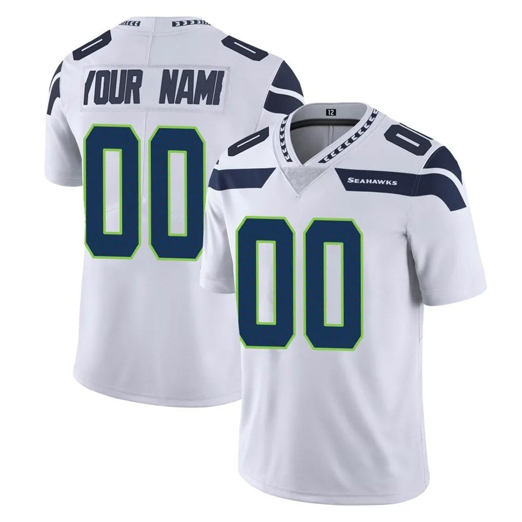 Tuec Custom S.Seahawks White Limited Vapor Untouchable Home Game Any Name & Numbers Stitched Jerseys