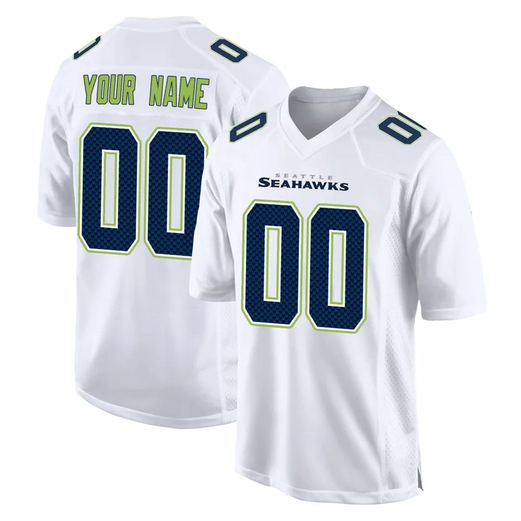 Tuec Custom S.Seahawks White Tundra Fashion Home Game Any Name & Numbers Stitched Jerseys
