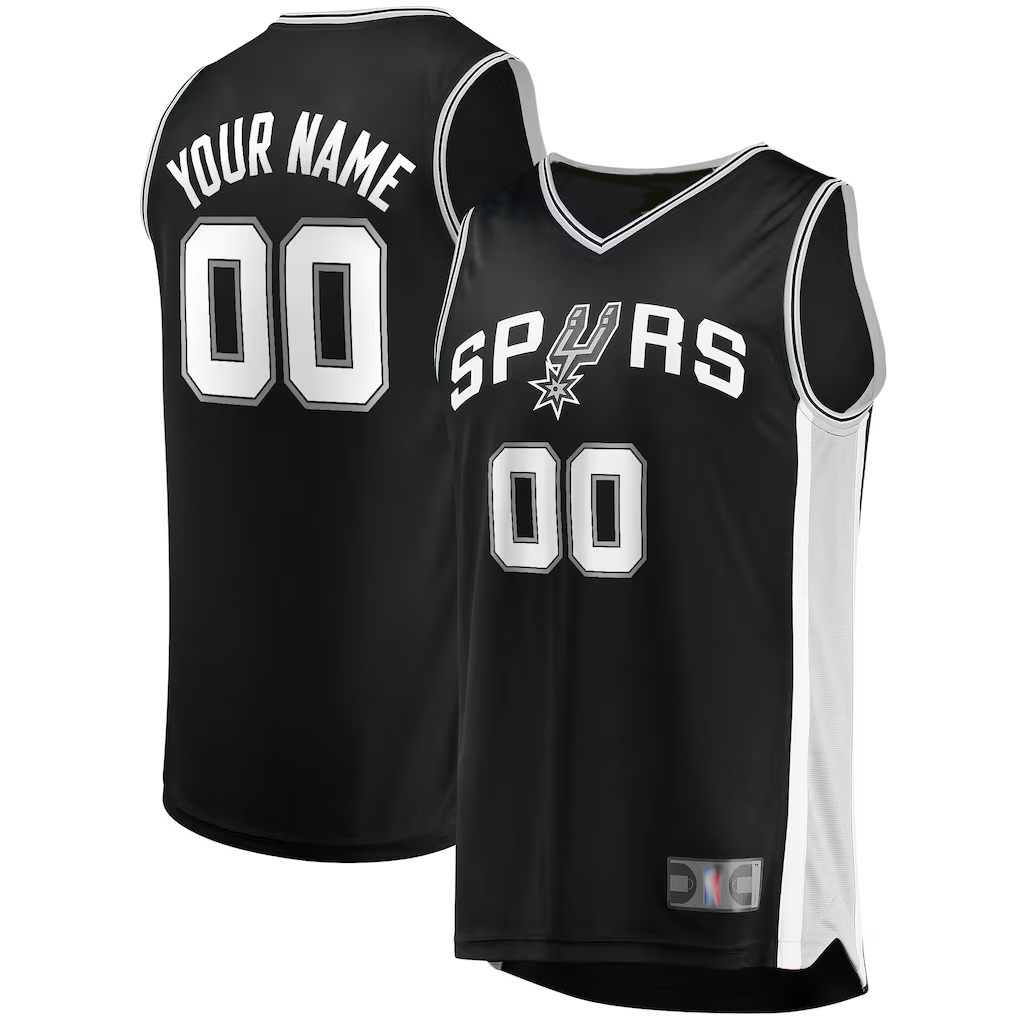 tuec Custom SA.Spurs Fanatics Black Fast Break Replica Jerseys - Icon Edition