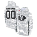 Tuec Custom SF.49ers Arctic Camo Limited Salute to Service Pullover Hoodies Game Any Name & Numbers Stitched Jerseys