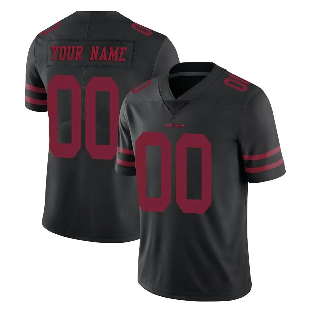 Tuec Custom SF.49ers Black Alternate Limited Vapor Untouchable Home Game Any Name & Numbers Stitched Jerseys