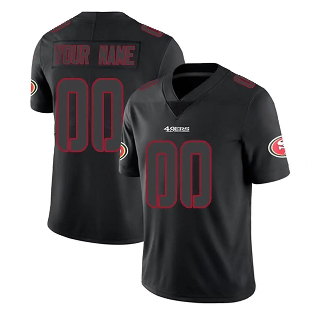 Tuec Custom SF.49ers Black Impact Limited Home Game Any Name & Numbers Stitched Jerseys