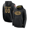 Tuec Custom SF.49ers Black Salute to Service Sideline Performance Pullover Hoodies Home Game Any Name & Numbers Stitched Jerseys