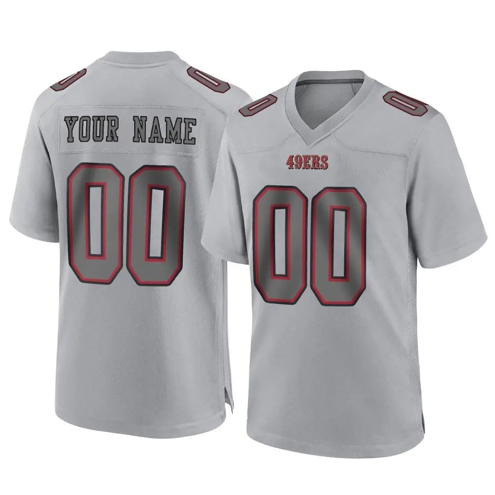 Tuec Custom SF.49ers Gray Atmosphere Fashion Home Game Any Name & Numbers Stitched Jerseys