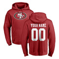 Tuec Custom SF.49ers Red LOGO Pullover Hoodies Home Game Any Name & Numbers Stitched Jerseys