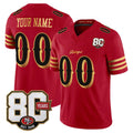 Tuec Custom SF.49ers Red Limited 80th Rivalries Collection Home Game Any Name & Numbers Stitched Jerseys