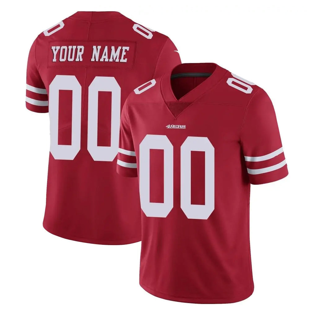 Tuec Custom SF.49ers Red Limited Vapor Untouchable Home Game Any Name & Numbers Stitched Jerseys