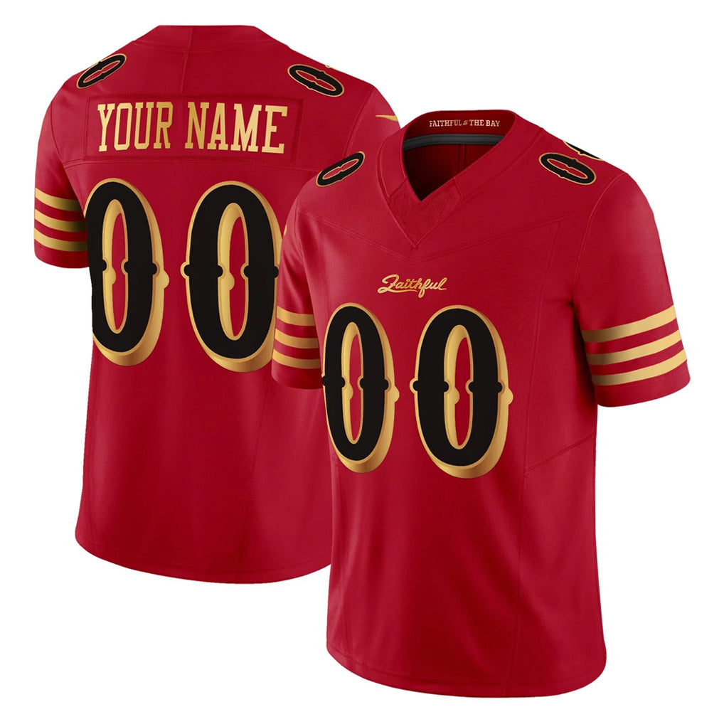 Tuec Custom SF.49ers Red Rivalries Vapor Limited Home Game Any Name & Numbers Stitched Jerseys