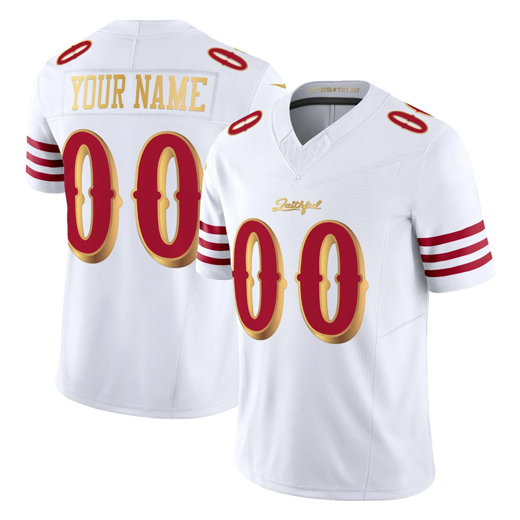 Tuec Custom SF.49ers White 2025 Rivalries Collection Game Limited Any Name & Numbers Stitched Jerseys