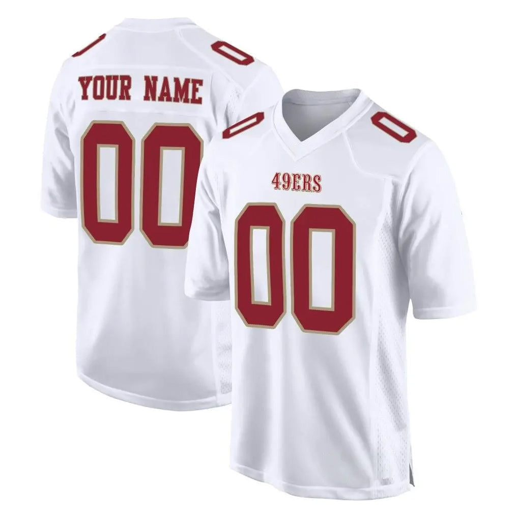 Tuec Custom SF.49ers White Fashion Home Game Any Name & Numbers Stitched Jerseys