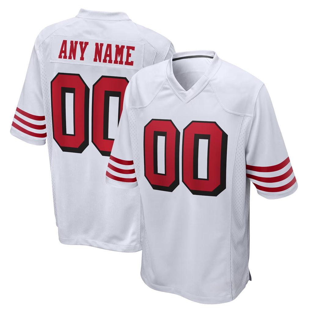 Tuec Custom SF.49ers White Limited Home Game Any Name & Numbers Stitched Jerseys