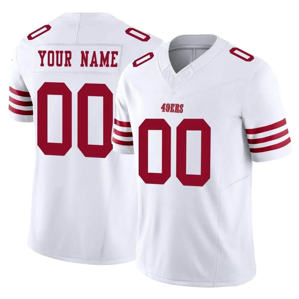 Tuec Custom SF.49ers White Limited Vapor F.U.S.E. Home Game Any Name & Numbers Stitched Jerseys