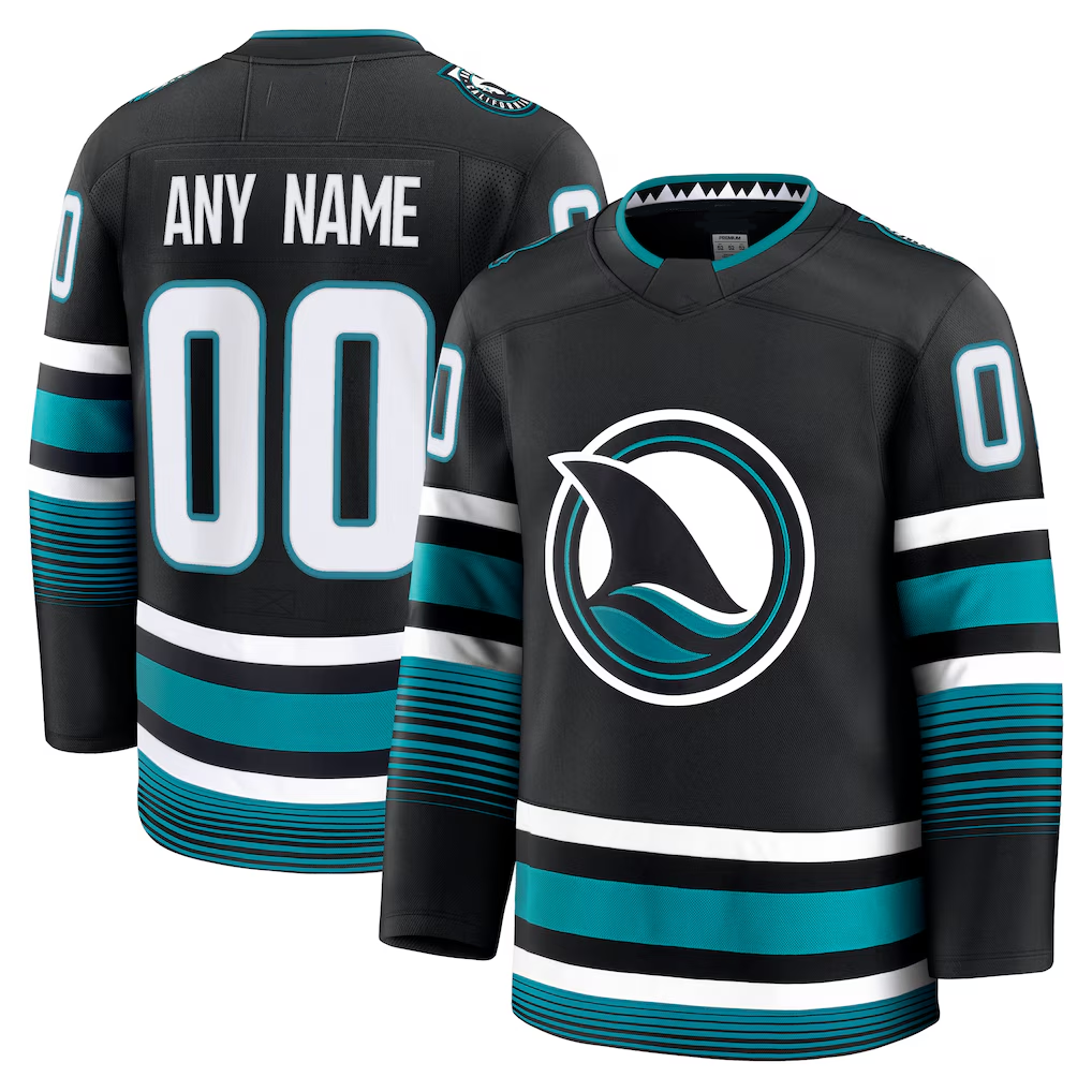 Tuec Custom S.Jose Sharks Black Alternate Premium Jerseys
