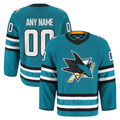 Tuec Custom S.Jose Sharks Teal Home Authentic Pro Jerseys