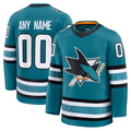 Tuec Custom S.Jose Sharks Teal Home Premium Jerseys