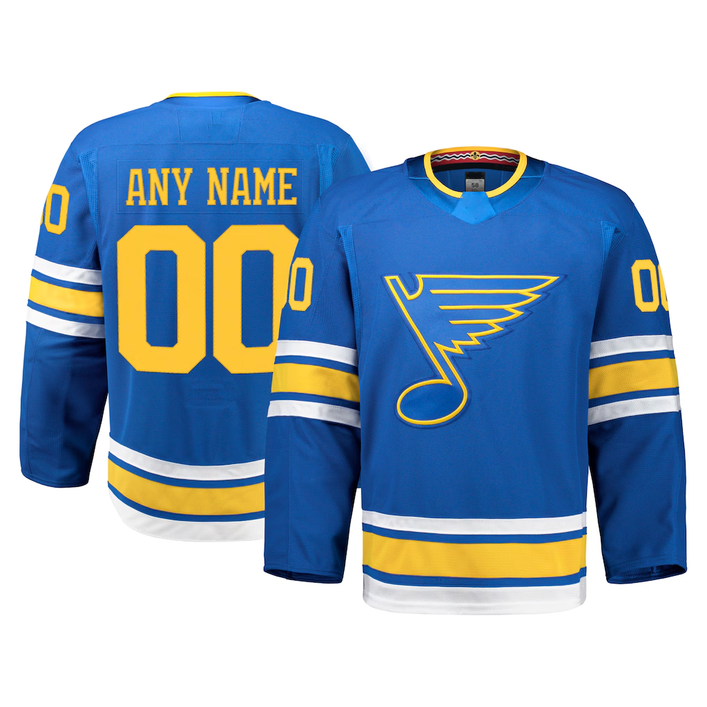 Tuec Custom St.L.Blues Blue Home Authentic Pro Jerseys