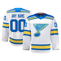 Tuec Custom St.L.Blues White Away Authentic Pro Jerseys