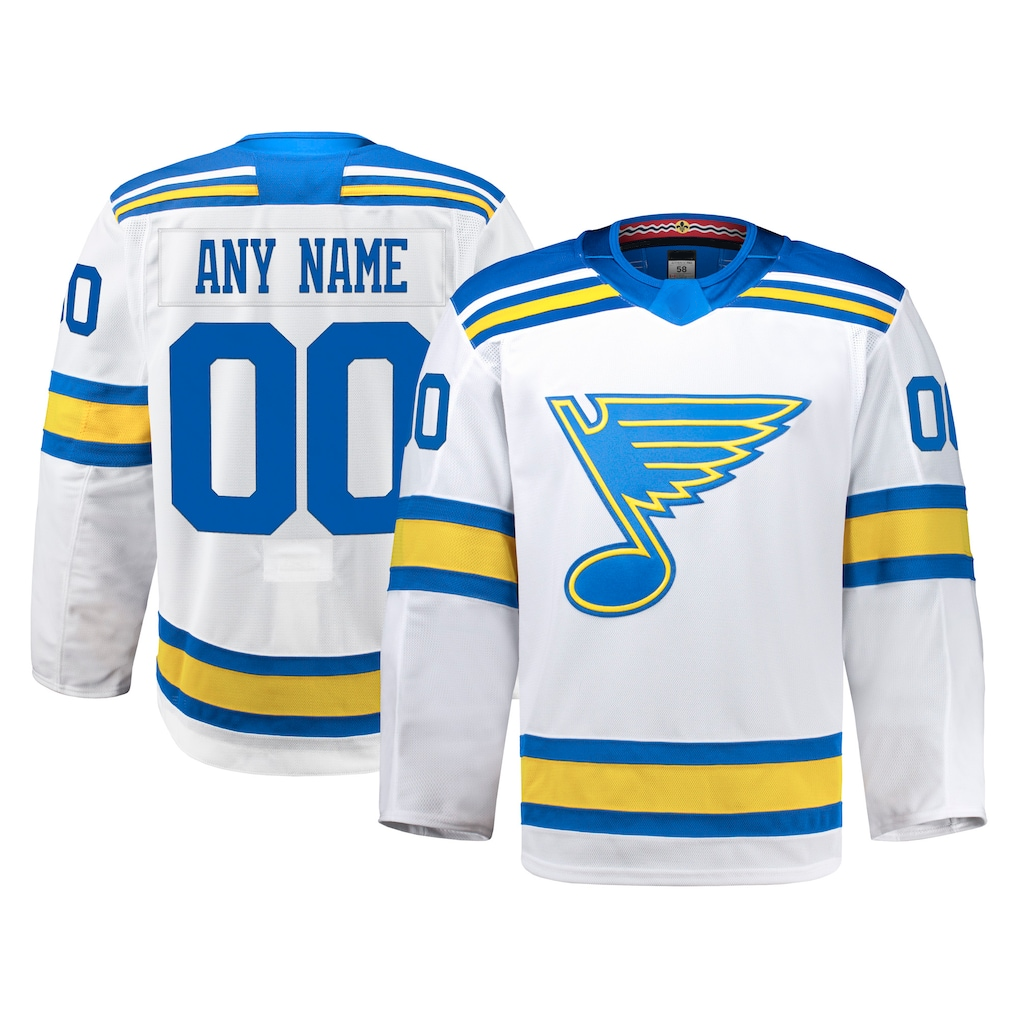 Tuec Custom St.L.Blues White Away Authentic Pro Jerseys