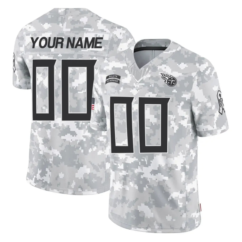 Tuec Custom T.Titans Arctic Camo Limited Salute to Service Home Game Any Name & Numbers Stitched Jerseys