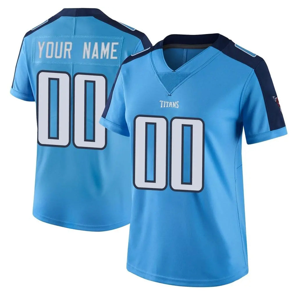 Tuec Custom T.Titans Light Blue Limited Color Rush Home Game Any Name & Numbers Stitched Jerseys