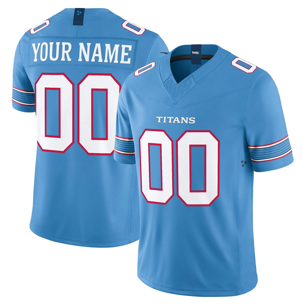 Tuec Custom T.Titans Light Blue Team Vapor F.U.S.E. Limited Home Game Any Name & Numbers Stitched Jerseys