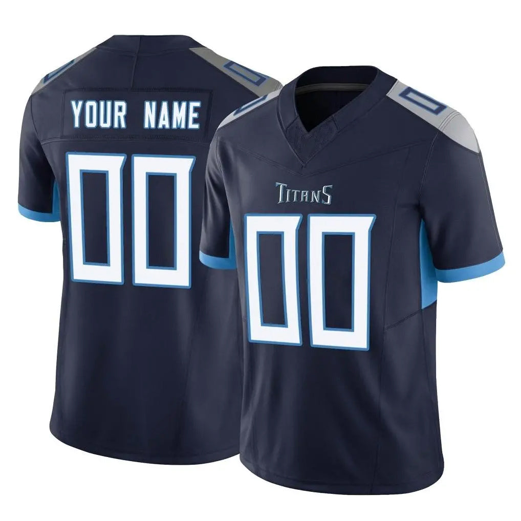 Tuec Custom T.Titans Navy Limited Vapor F.U.S.E. Home Game Any Name & Numbers Stitched Jerseys