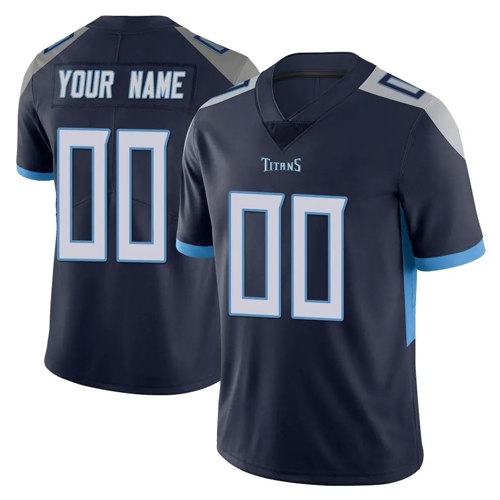Tuec Custom T.Titans Navy Limited Vapor Untouchable Home Game Any Name & Numbers Stitched Jerseys