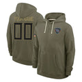 Tuec Custom T.Titans Olive Salute to Service Hoodies Home Game Any Name & Numbers Stitched Jerseys