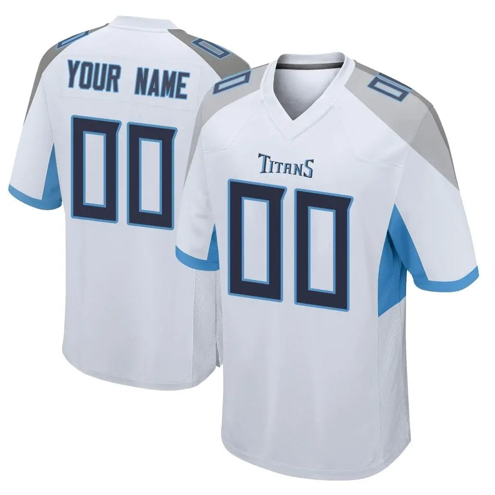 Tuec Custom T.Titans White Home Game Any Name & Numbers Stitched Jerseys