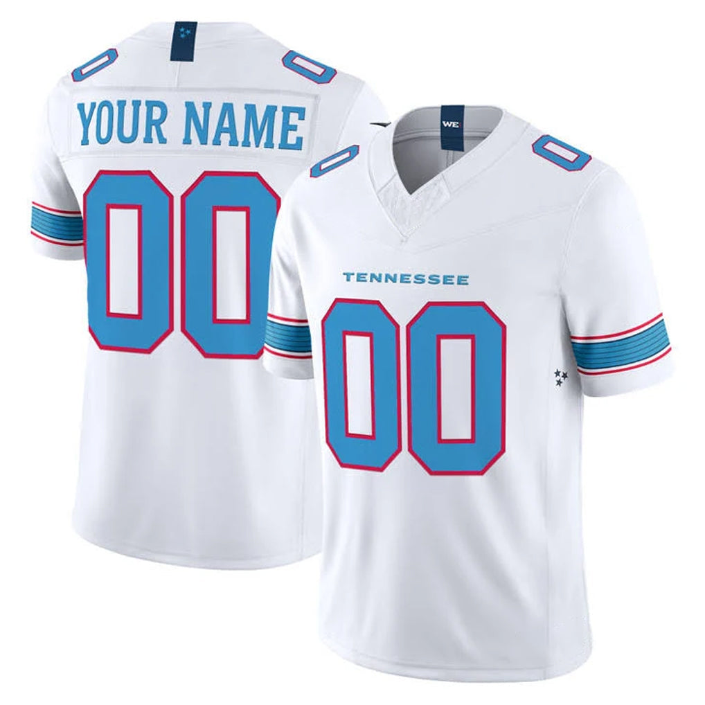 Tuec Custom T.Titans White Limited Vapor F.U.S.E. Home Game Any Name & Numbers Stitched Jerseys
