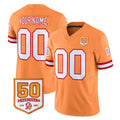 Tuec Custom TB.Buccaneers 76' Orange 50th Season Vapor Limited Home Game Any Name & Numbers Stitched Jerseys