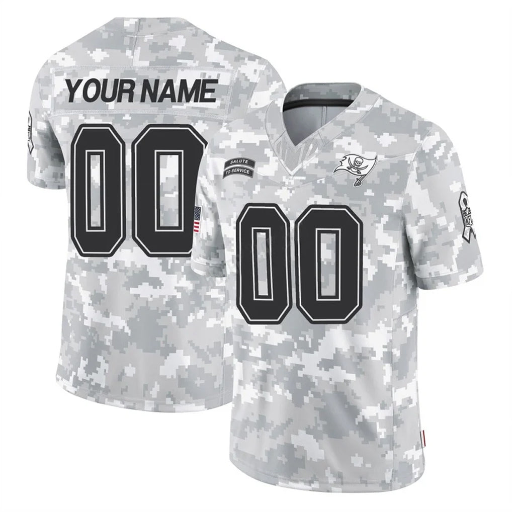 Tuec Custom TB.Buccaneers Arctic Camo Limited Salute To Service Home Game Any Name & Numbers Stitched Jerseys