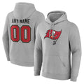 Tuec Custom TB.Buccaneers Gray Pullover Hoodie Home Game Any Name & Numbers Stitched Jerseys