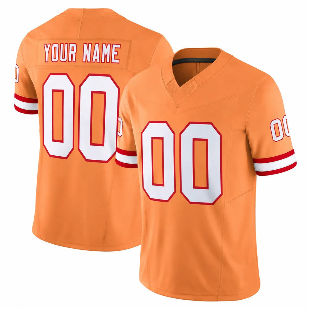 Tuec Custom TB.Buccaneers Orange Limited Vapor F.U.S.E. Home Game Any Name & Numbers Stitched Jerseys