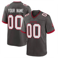 Tuec Custom TB.Buccaneers Pewter Alternate Home Game Any Name & Numbers Stitched Jerseys
