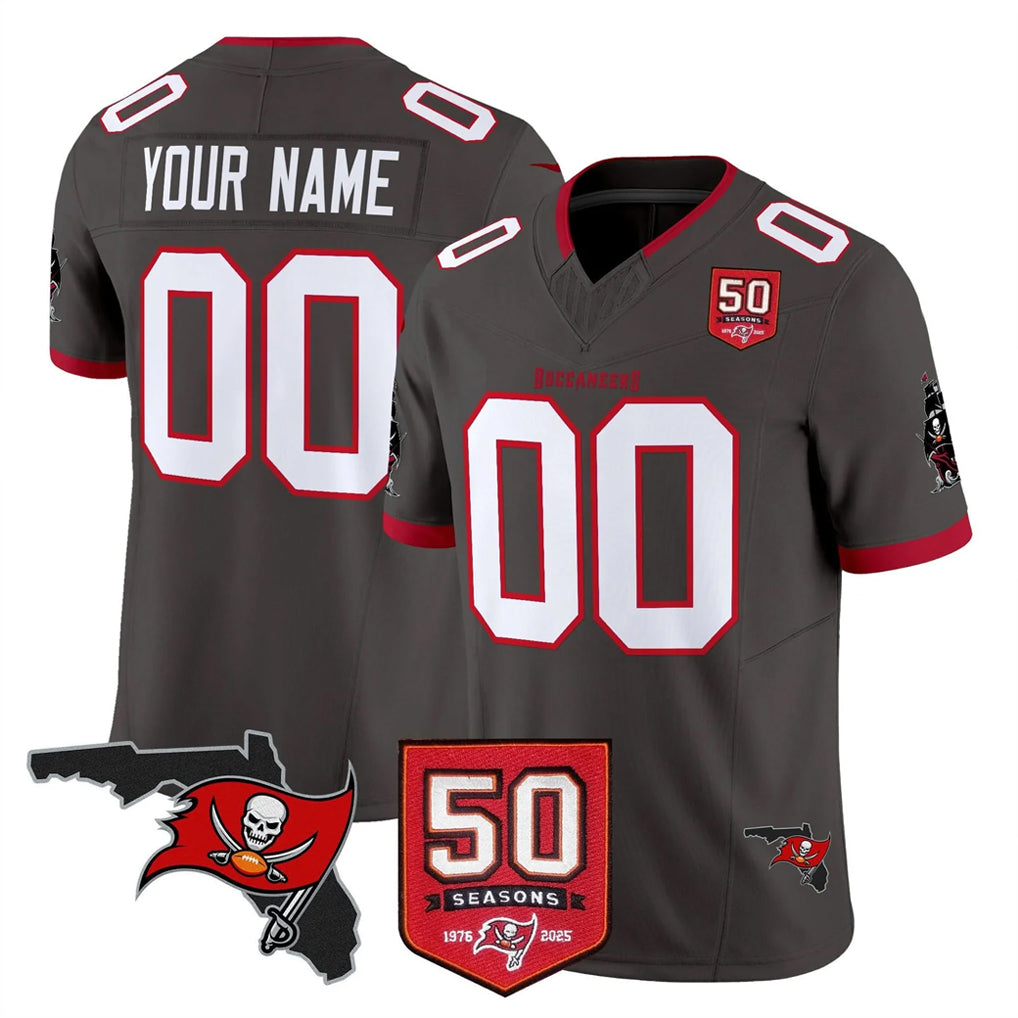 Tuec Custom TB.Buccaneers Pewter Limited 2026 Season Vapor F.U.S.E. Home Game Any Name & Numbers Stitched Jerseys