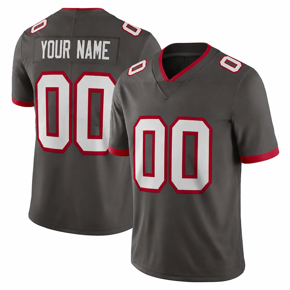 Tuec Custom TB.Buccaneers Pewter Limited Alternate Vapor Home Game Any Name & Numbers Stitched Jerseys