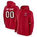 Tuec Custom TB.Buccaneers Red LOGO Pullover Hoodie Home Game Any Name & Numbers Stitched Jerseys