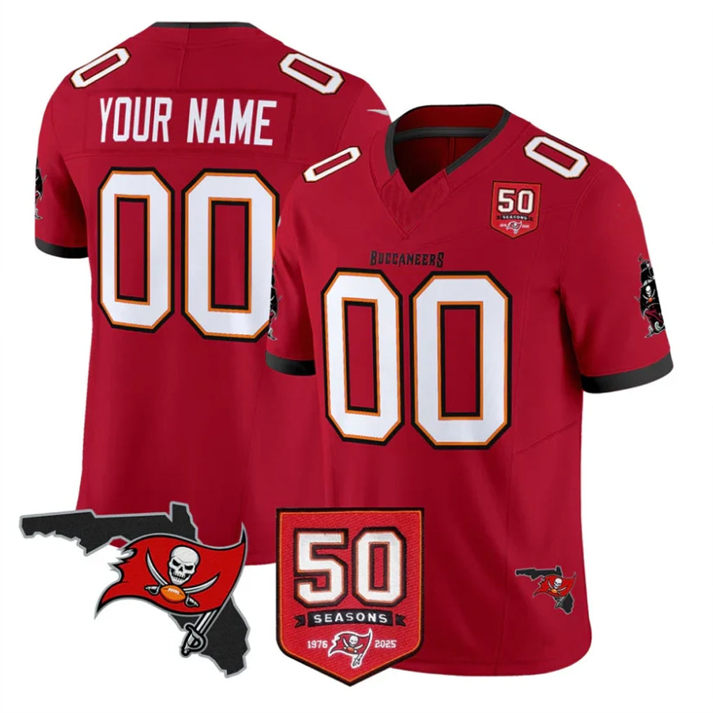 Tuec Custom TB.Buccaneers Red Limited 2026 Season Vapor F.U.S.E. Home Game Any Name & Numbers Stitched Jerseys