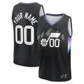 tuec Custom U.Jazz Fanatics Black Fast Break Jerseys - Statement Editio