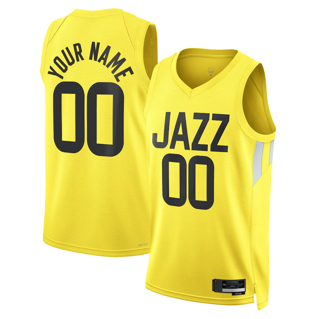 tuec Custom U.Jazz Gold Swingman Jerseys - Icon Edition