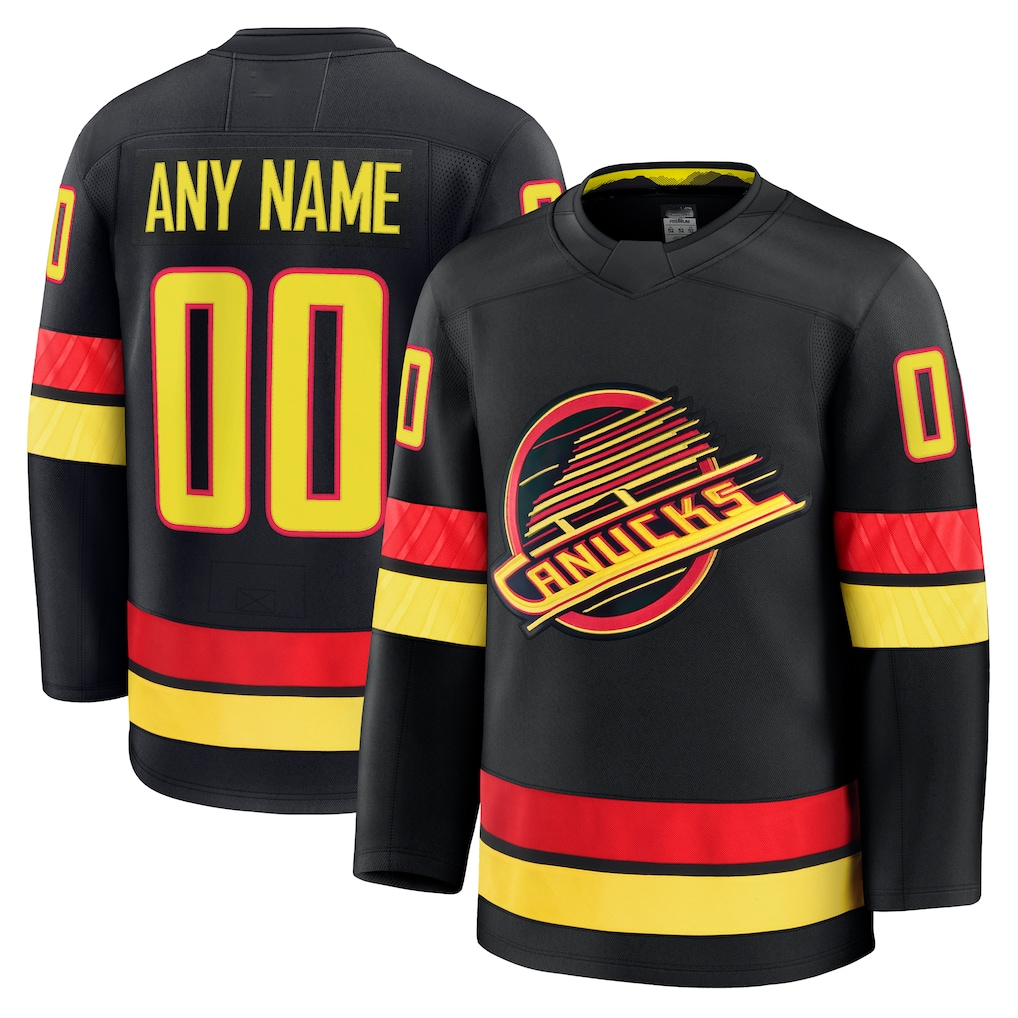 Tuec Custom V.Canucks Black Alternate Premium Jerseys